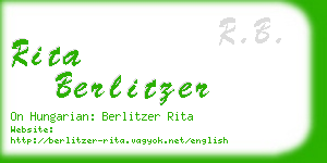 rita berlitzer business card